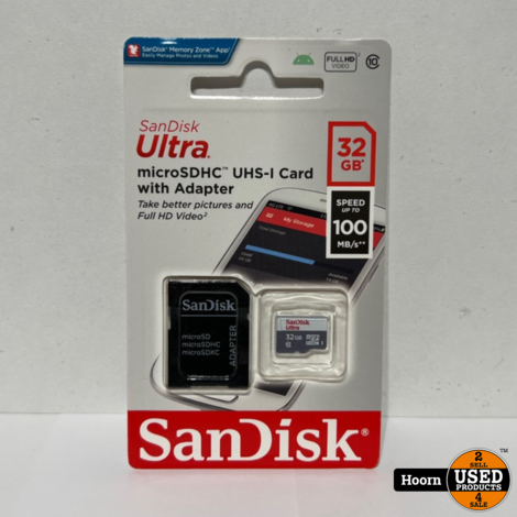 SanDisk Ultra MicroSDHC UHS-I Geheugenkaart 32GB Nieuw