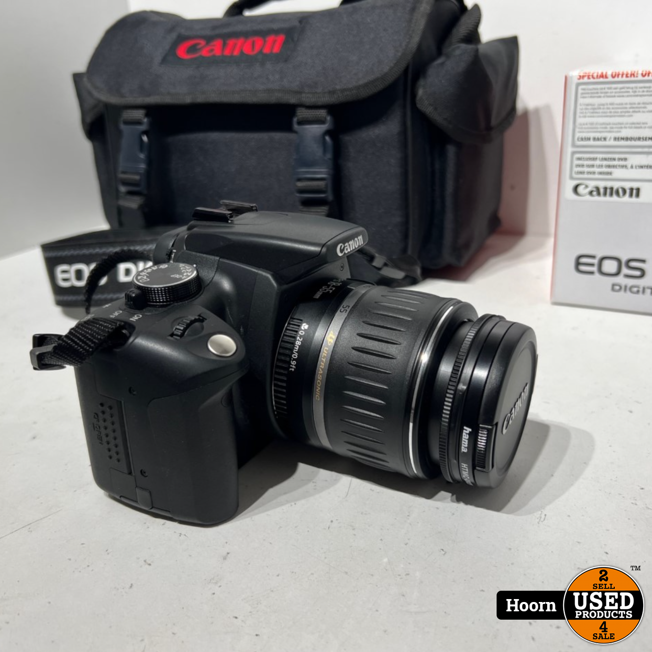 winnaar Acquiesce Belastingen Canon EOS 350D Compleet in Doos incl. EFS 18-55mm Lens, 3 Accu's Lader en  Tas - Used Products Hoorn