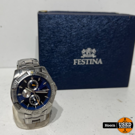 Festina F16290 40mm Heren Horloge in Doos met Extra Lederen Band