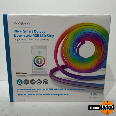 Nedis Wi-Fi Smart Outdoor Neon-Style RGB LED Strip 5M Nieuw in Doos incl. Afstandsbediening
