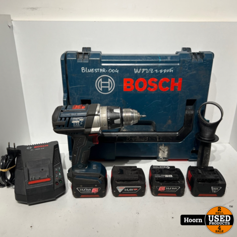 Bosch GSR 14,4 VE - 2- LI Accu Boor-/Schroefmachine Set in Koffer incl. 3x 14.4V 3.0AH Accu, 1X 14.4V 4.0Ah Accu en Lader