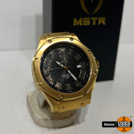 Meister MSTR Ambassador Champange Goud Automatisch Horloge 45mm Compleet in Doos in Nette Staat