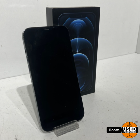 iPhone 12 Pro Max 128GB Pacific Blue Compleet in Doos Accu: 84%