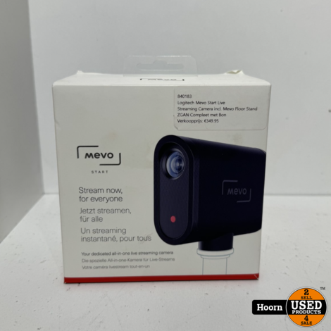 Logitech Mevo Start Live Streaming Camera incl. Mevo Floor Stand ZGAN Compleet met Bon