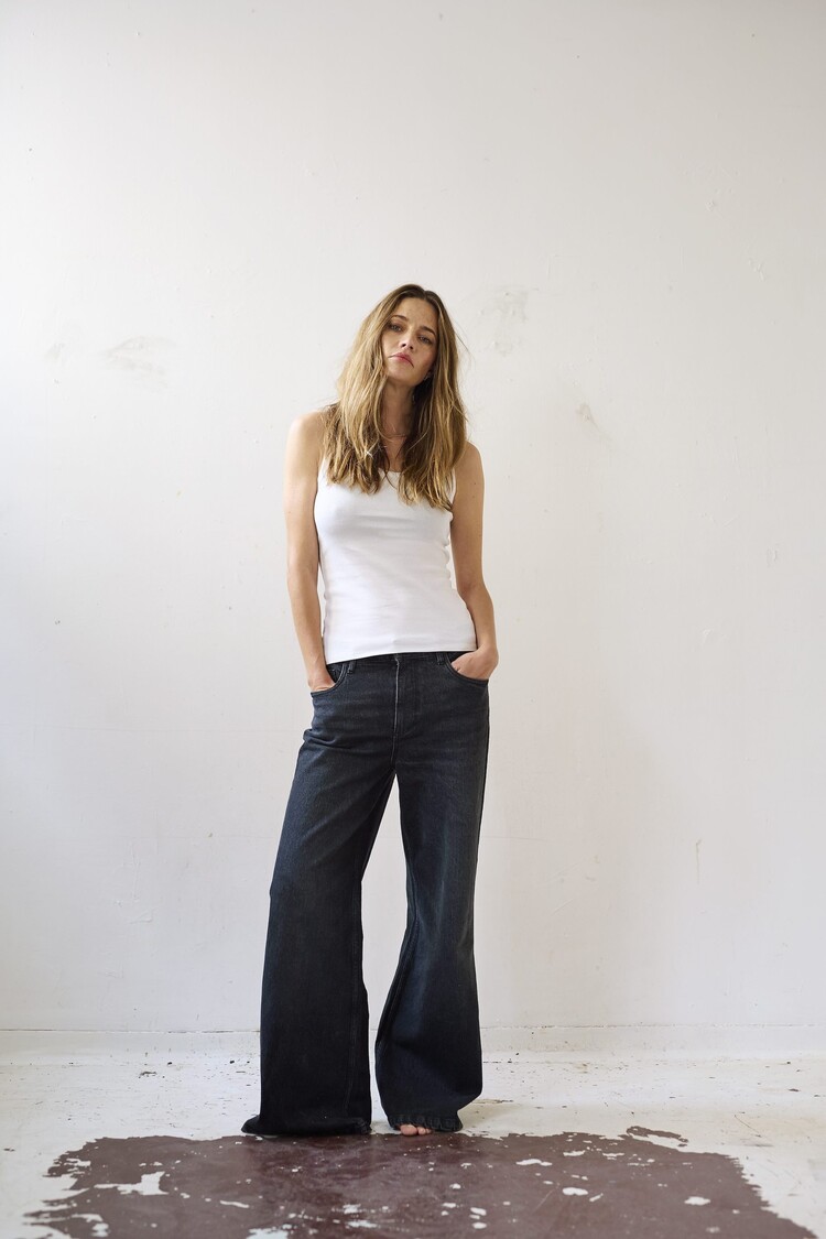 Pulz PZVEGA UHW Jeans Wide Leg black denim