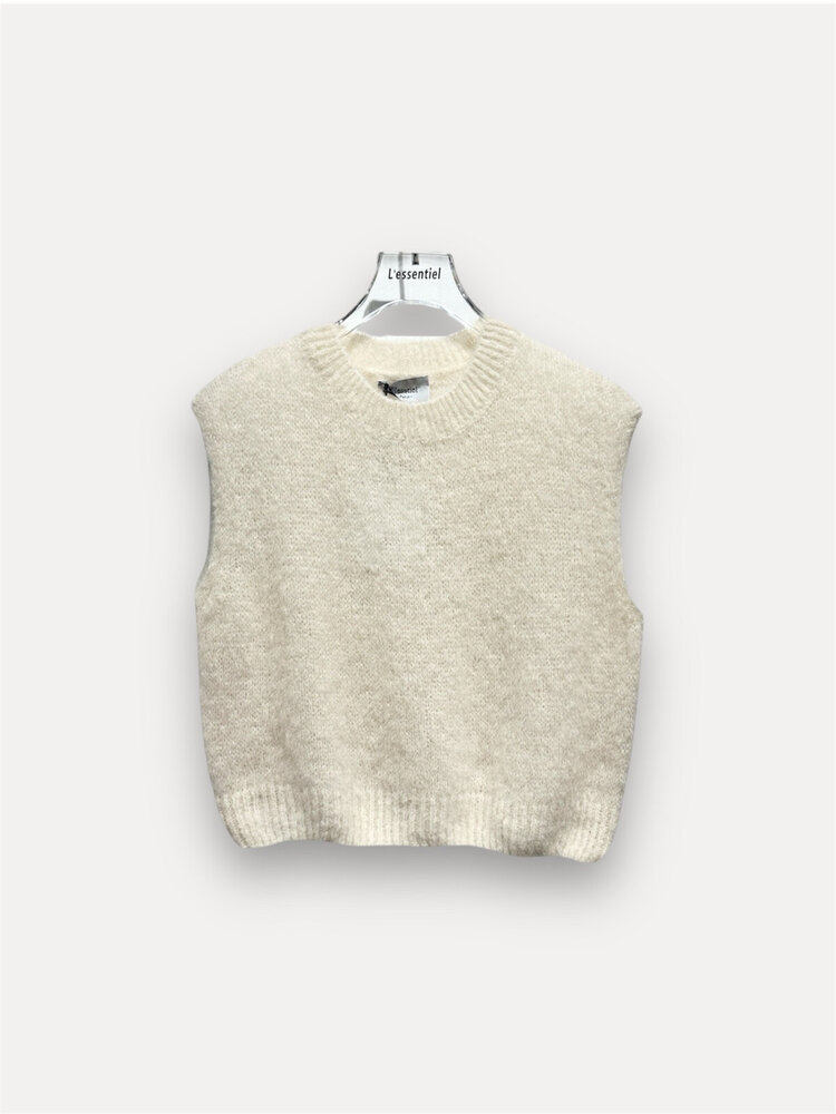 Sleeveless mohair body ecru one size