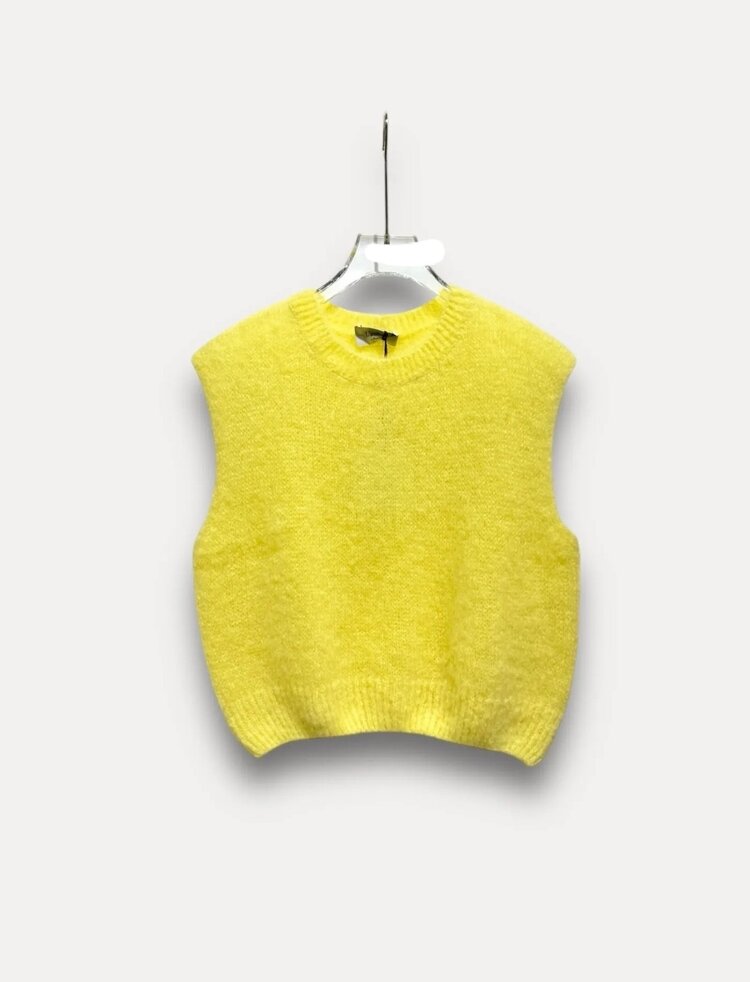 Sleeveless mohair body yellow one size