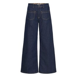 Pulz PZLIRA UHW Jeans Wide Leg Dark blue denim