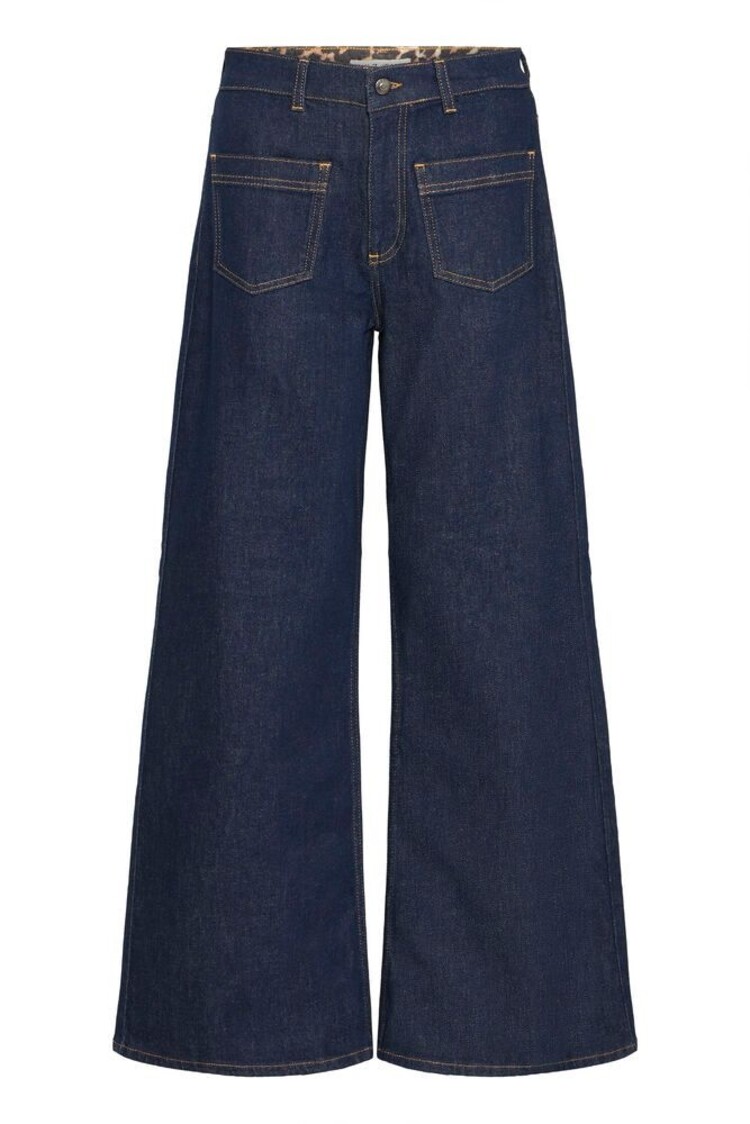 Pulz PZLIRA UHW Jeans Wide Leg Dark blue denim
