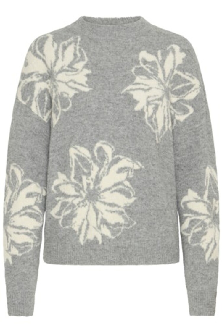 b.young BYOMEA FLOWER JUMPER mid grey