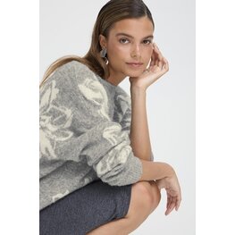 b.young BYOMEA FLOWER JUMPER mid grey