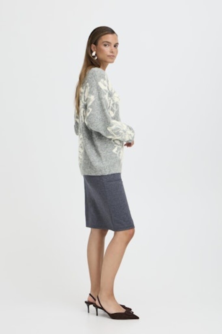 b.young BYOMEA FLOWER JUMPER mid grey