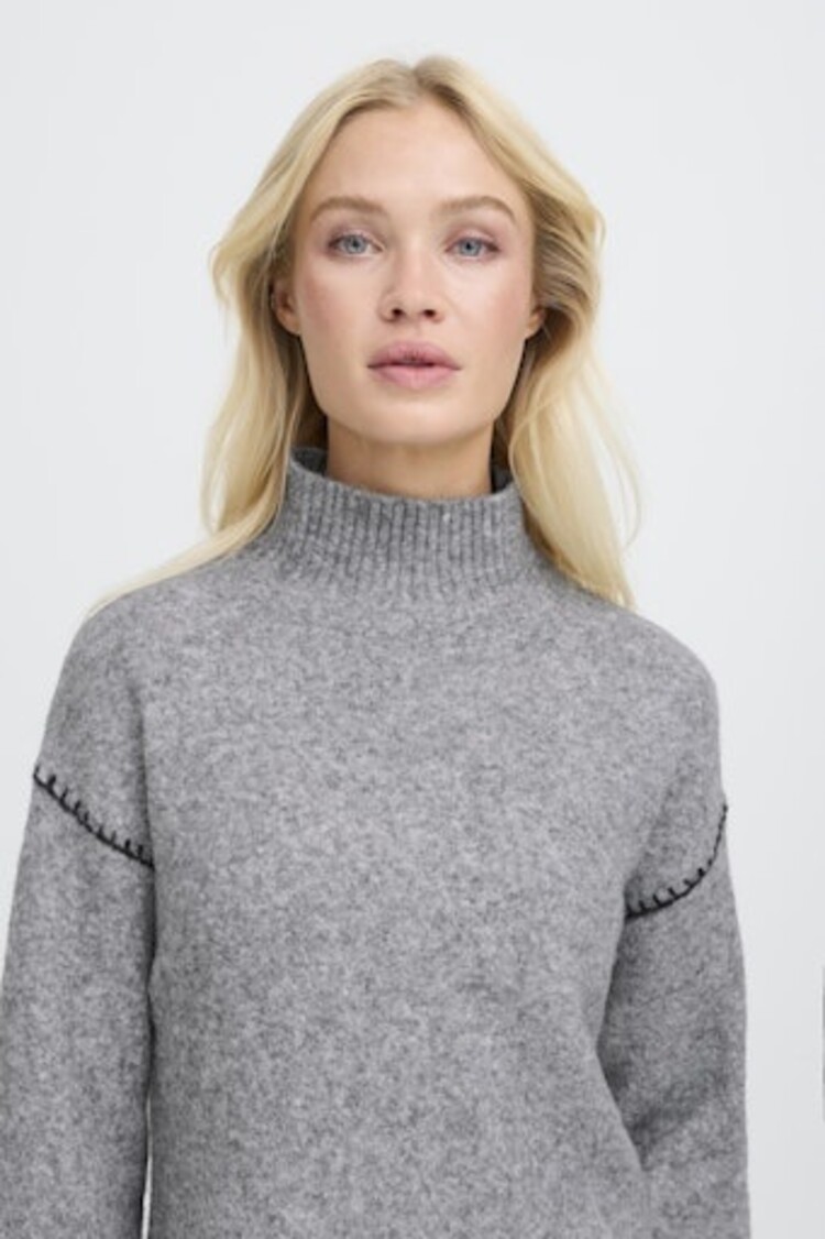 b.young BYOMEA ROLLNECK JUMPER mid grey