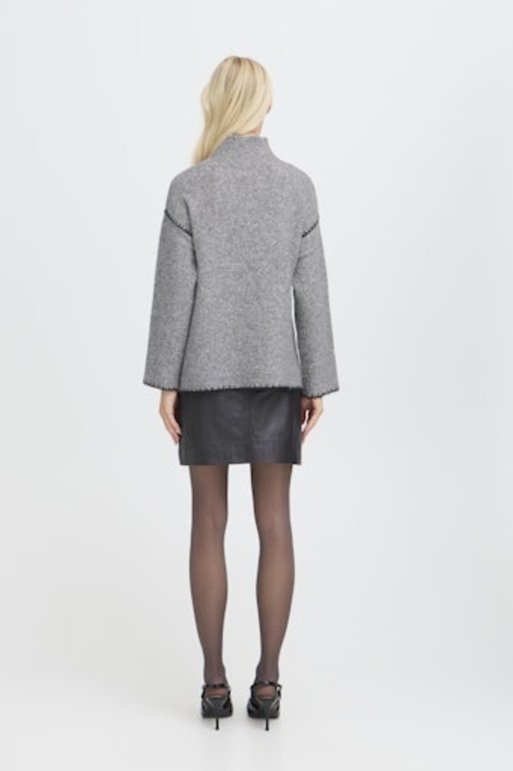 b.young BYOMEA ROLLNECK JUMPER mid grey
