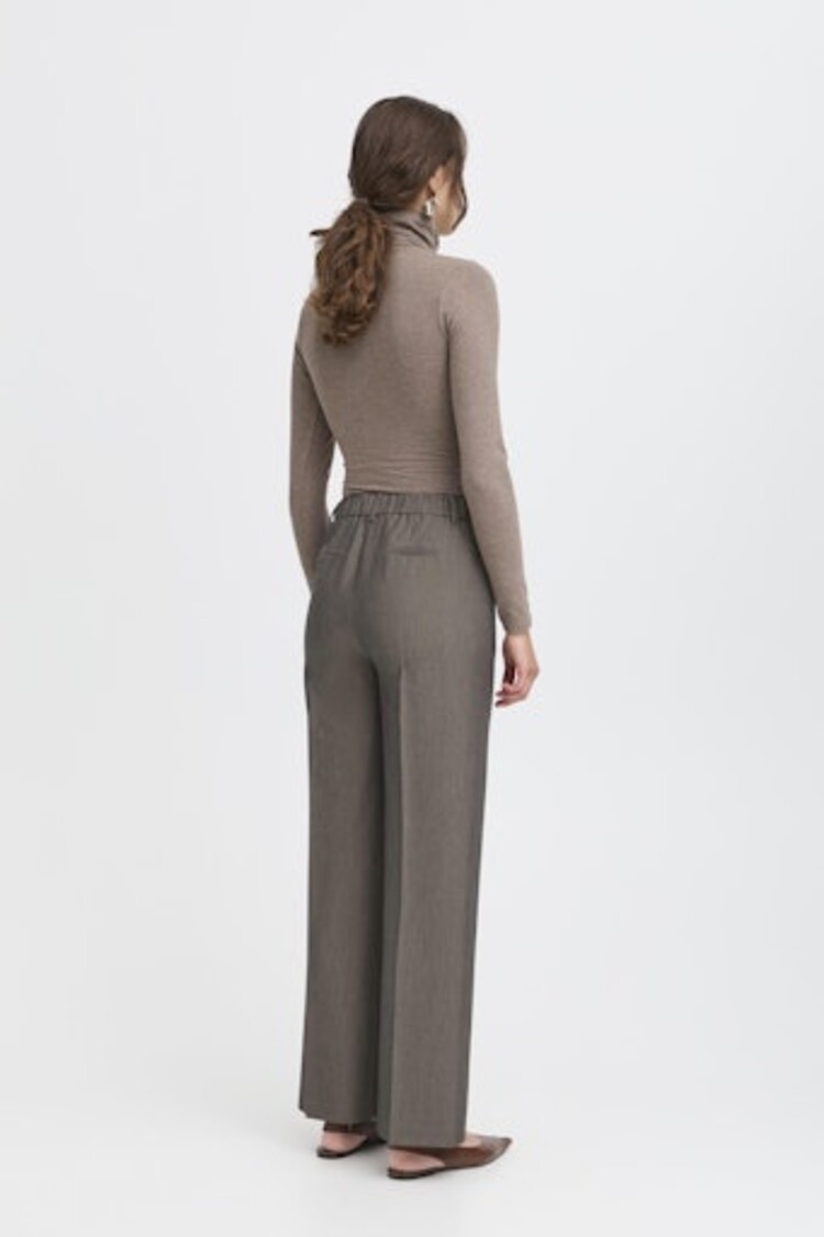 b.young BYDANTA WIDE LEG PANTS 2 walnut melange
