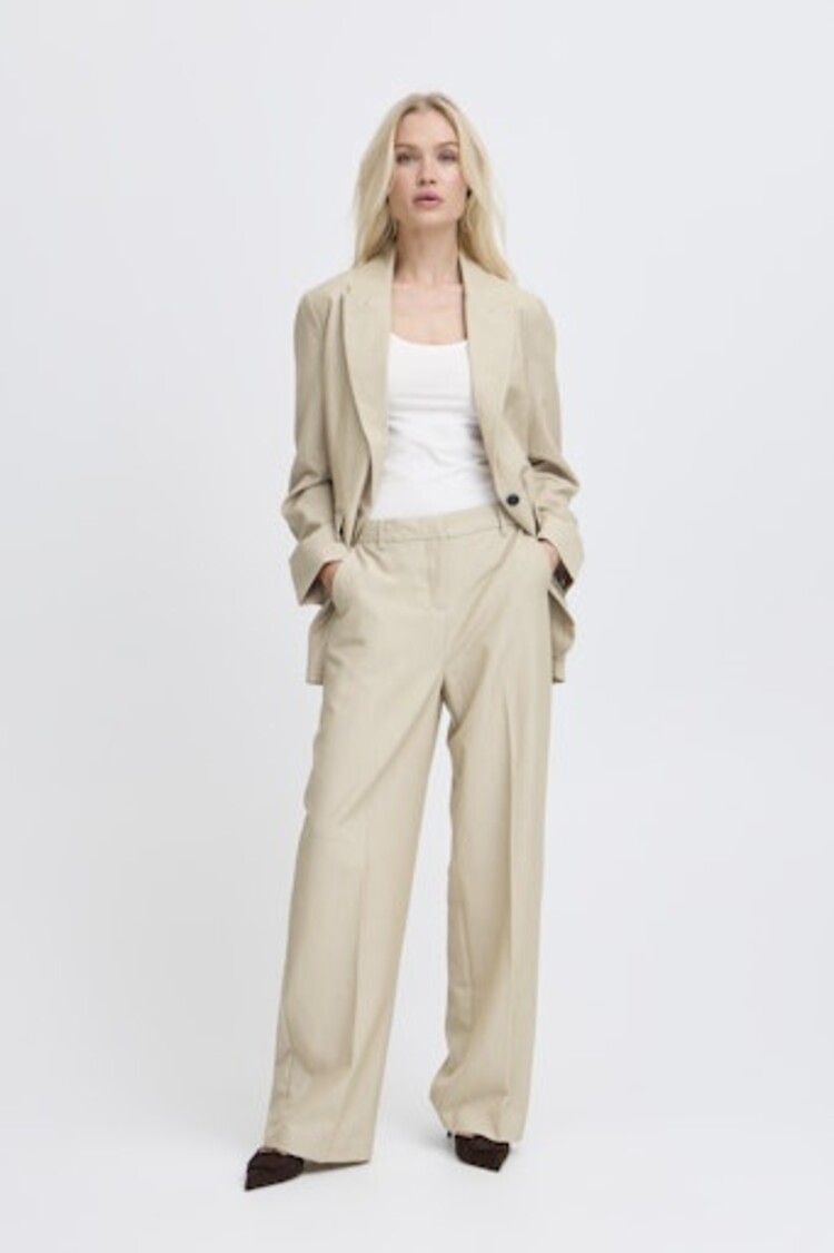 b.young BYDANTA WIDE LEG PANTS 2 humus melange