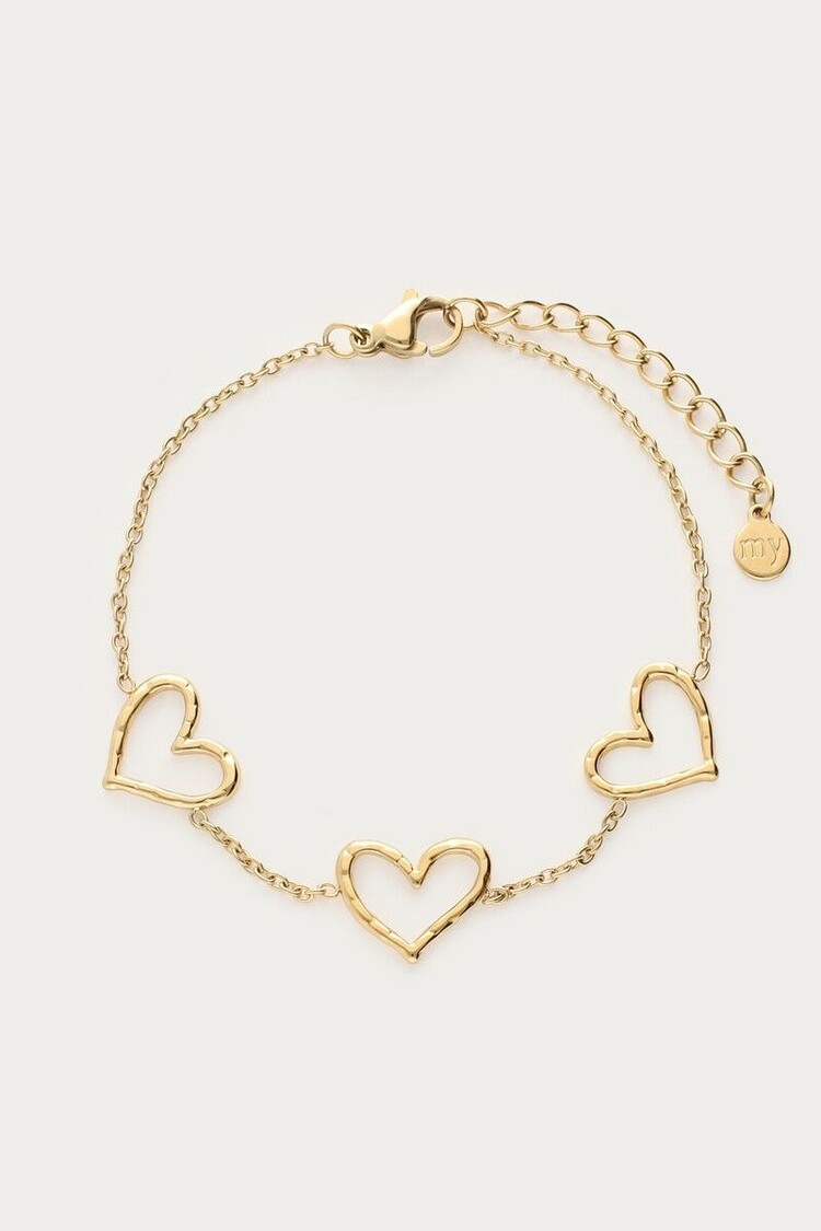 My Jewellery Gold Bracelet open hearts Gold