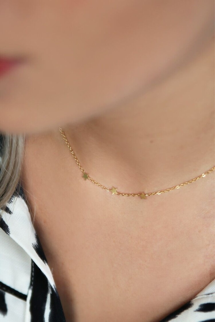 My Jewellery Gold Necklace three stars Gold