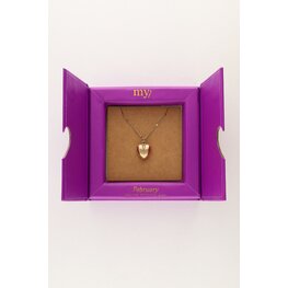 My Jewellery Gold Necklace heart birthstone Gold feb