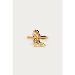 My Jewellery Gold Ring cowboyboot flowers Gold