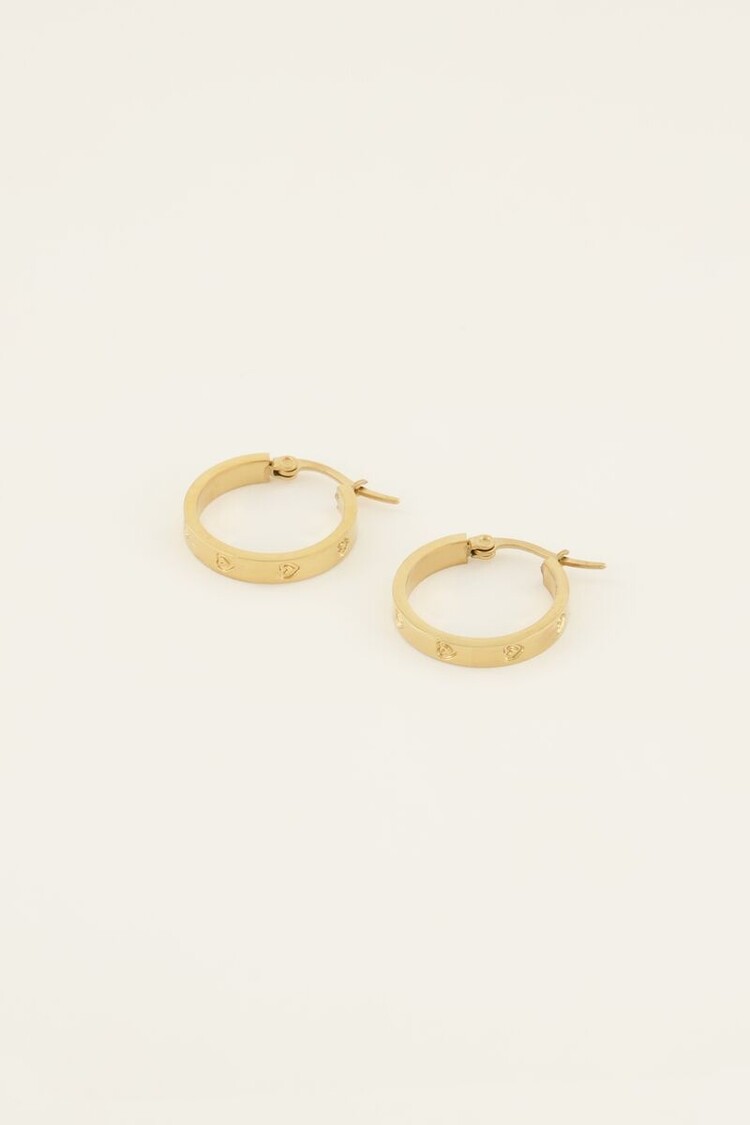 My Jewellery Gold Earrings engraved hearts Gold