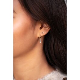 My Jewellery Silver Studs 3 round strass transparant Silver