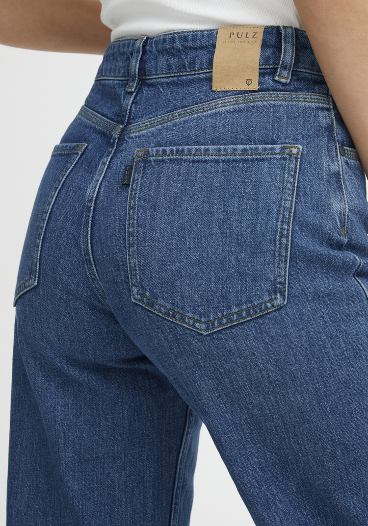 Pulz PZVEGA UHW Jeans Wide Leg Stone blue denim