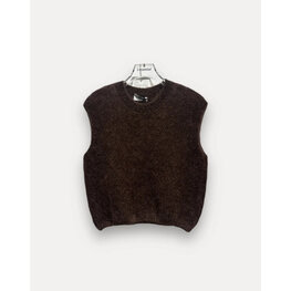 Sleeveless mohair body brown one size