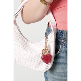 Glitter Heart Bag Charm