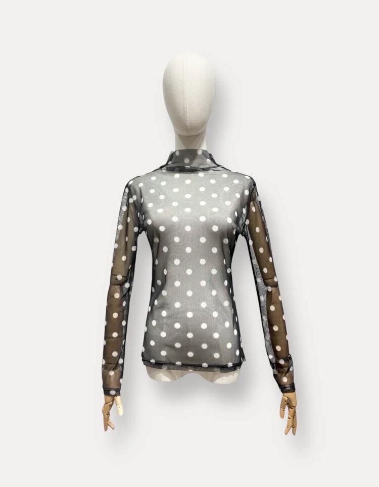 Polkadot longsleeve black