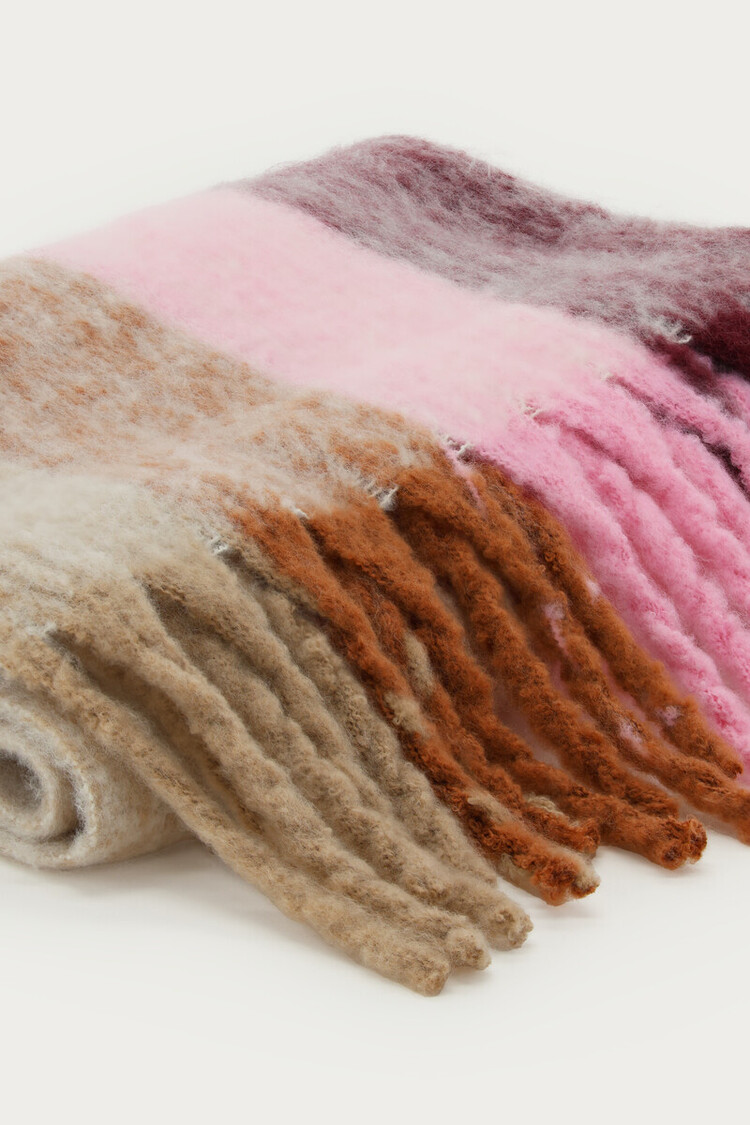 My Jewellery Scarf stripe pink burgundy