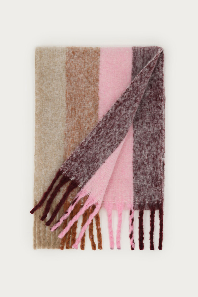 My Jewellery Scarf stripe pink burgundy