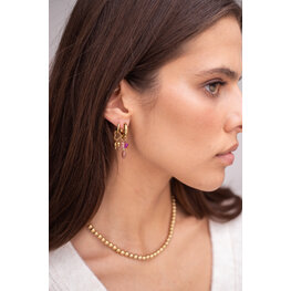 My Jewellery Earring hoop pink stones