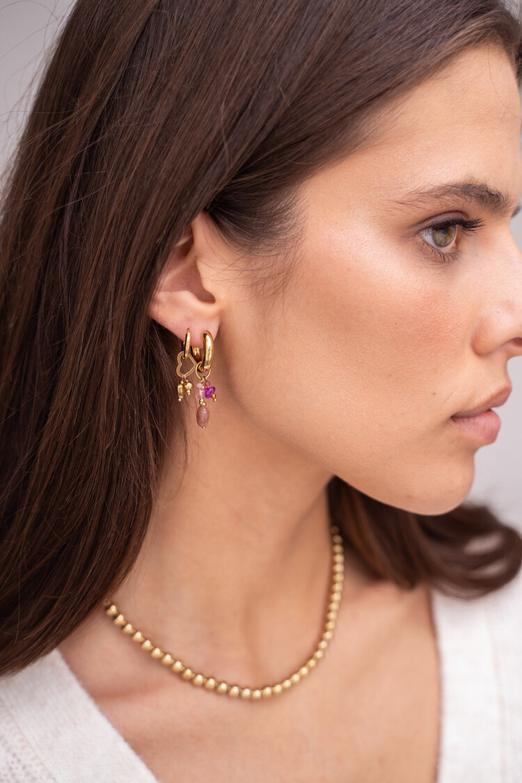 My Jewellery Earring hoop pink stones