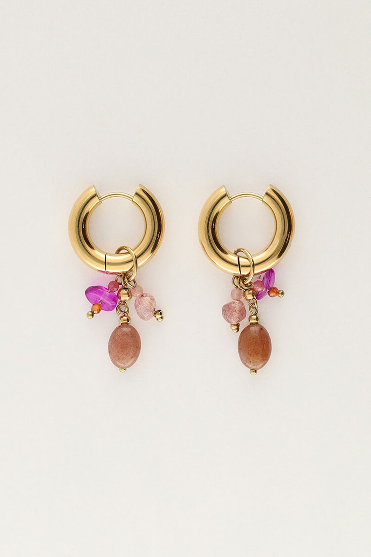 My Jewellery Earring hoop pink stones