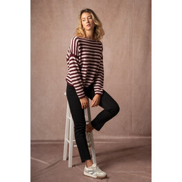 Striped cashmere roze