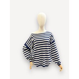 Striped cashmere navy