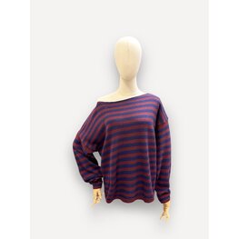 Striped cashmere bordeaux