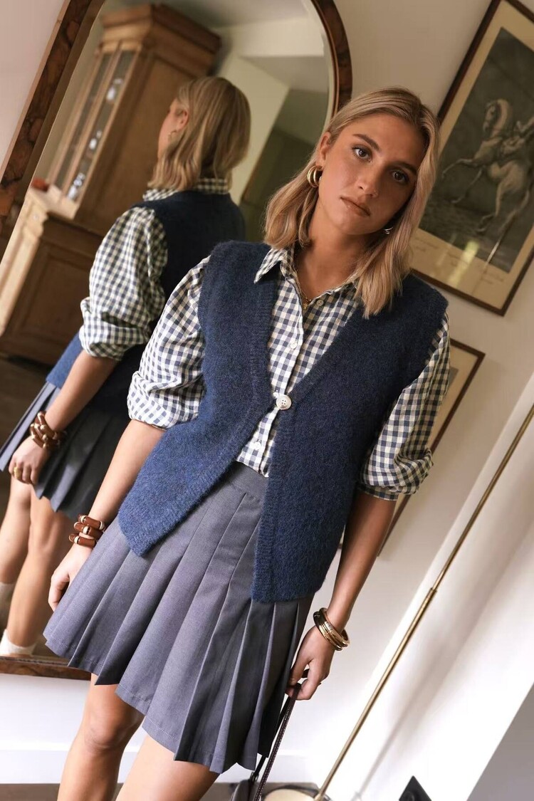 Blouse Good luck navy