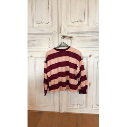 Sweater striped bordeaux rose