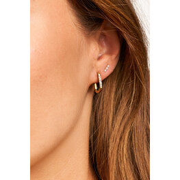 My Jewellery Earring square strass hoop mini