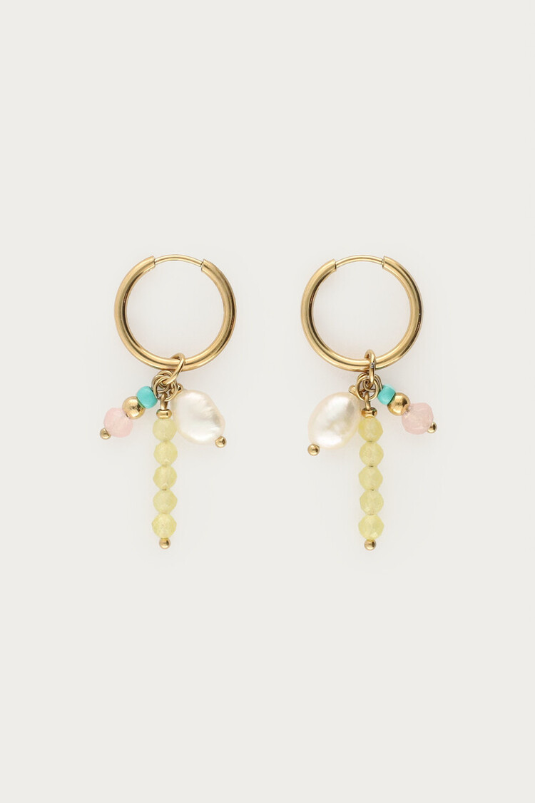 My Jewellery Earring small hoop green pink blue