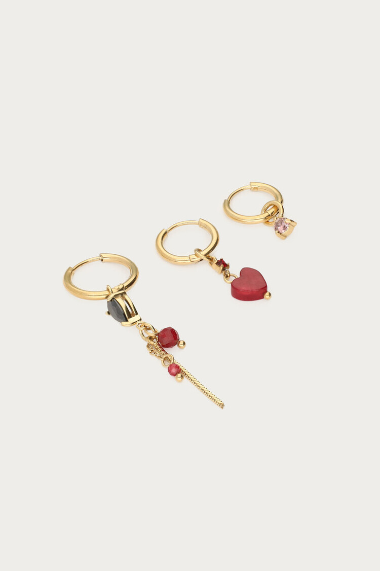 My Jewellery Earparty hoops red string heart