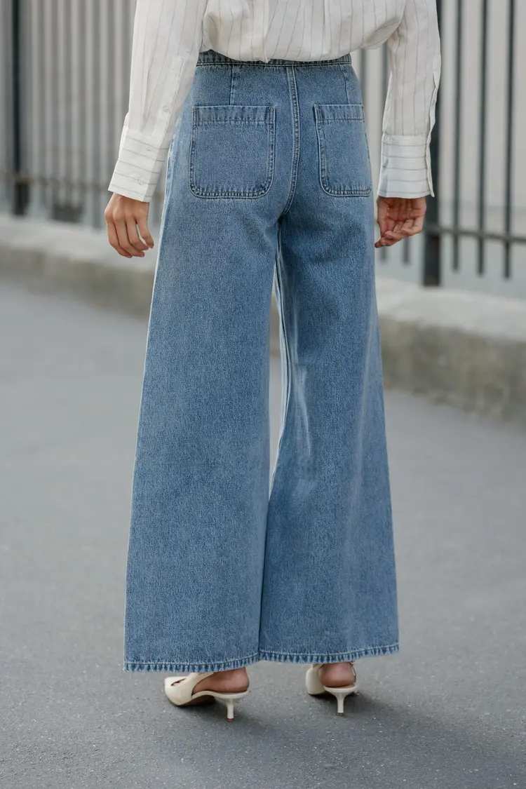 Oraije Jeans blue tresse denim Palazzo