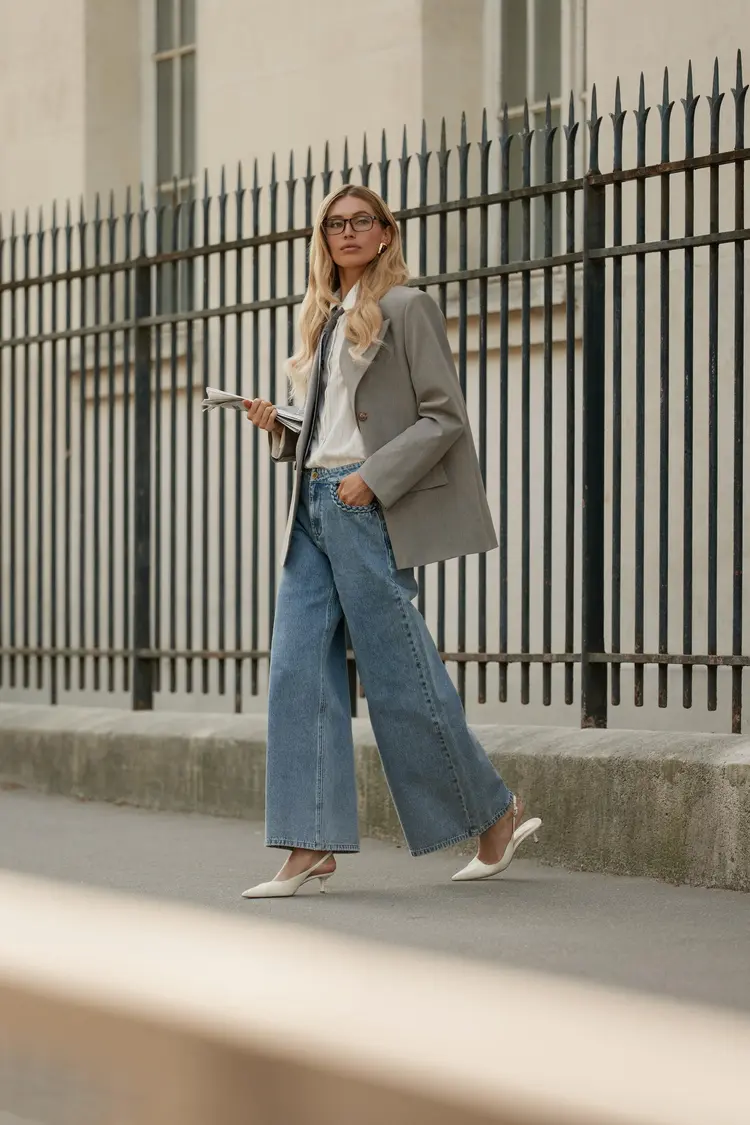 Oraije Jeans blue tresse denim Palazzo