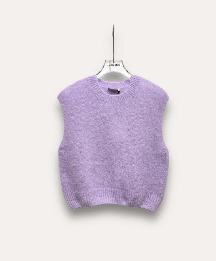 Sleeveless mohair body lila one size