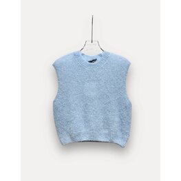 Sleeveless mohair body baby blue one size