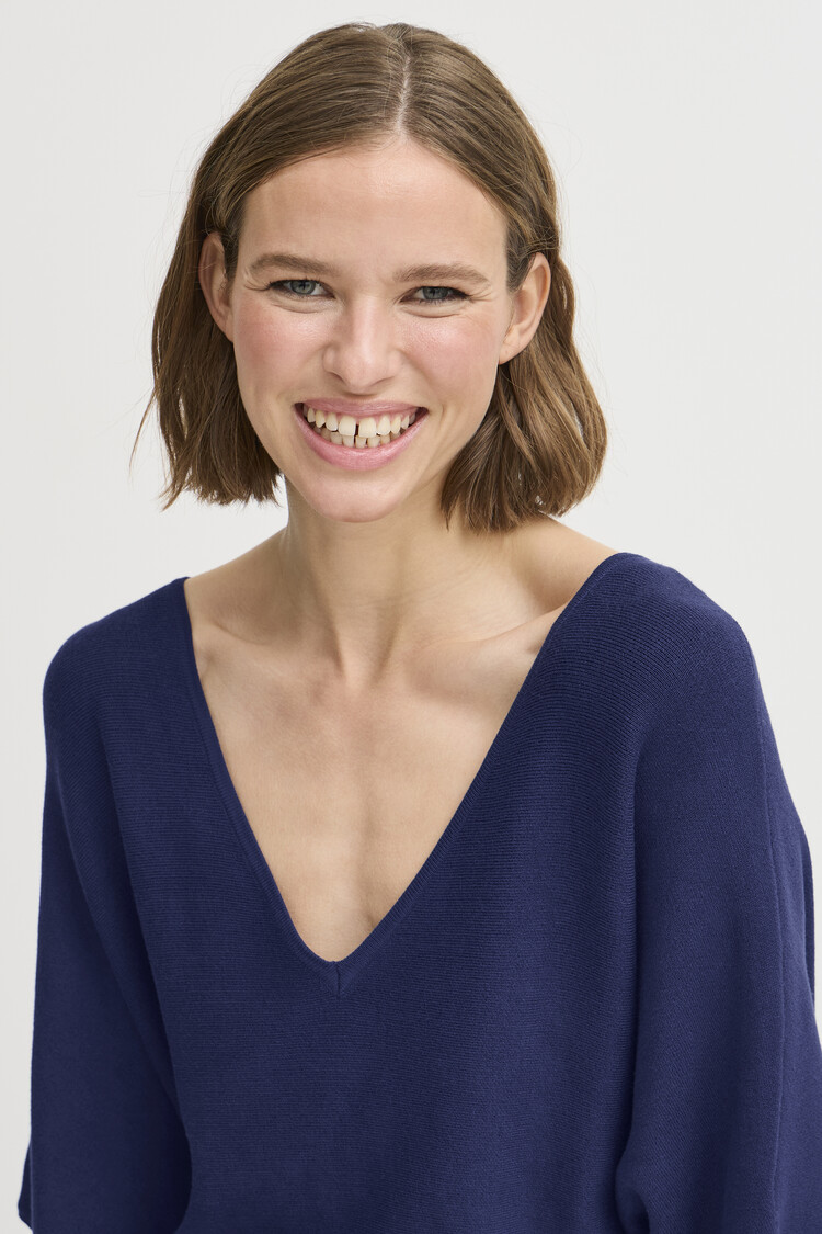 b.young BYMMORLA VNECK SHORT SLEEVE medieval blue