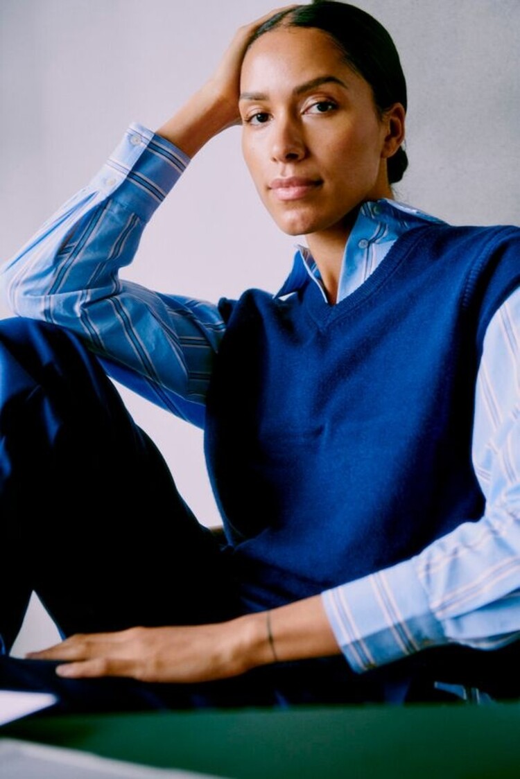 b.young BYMANINA VEST blue