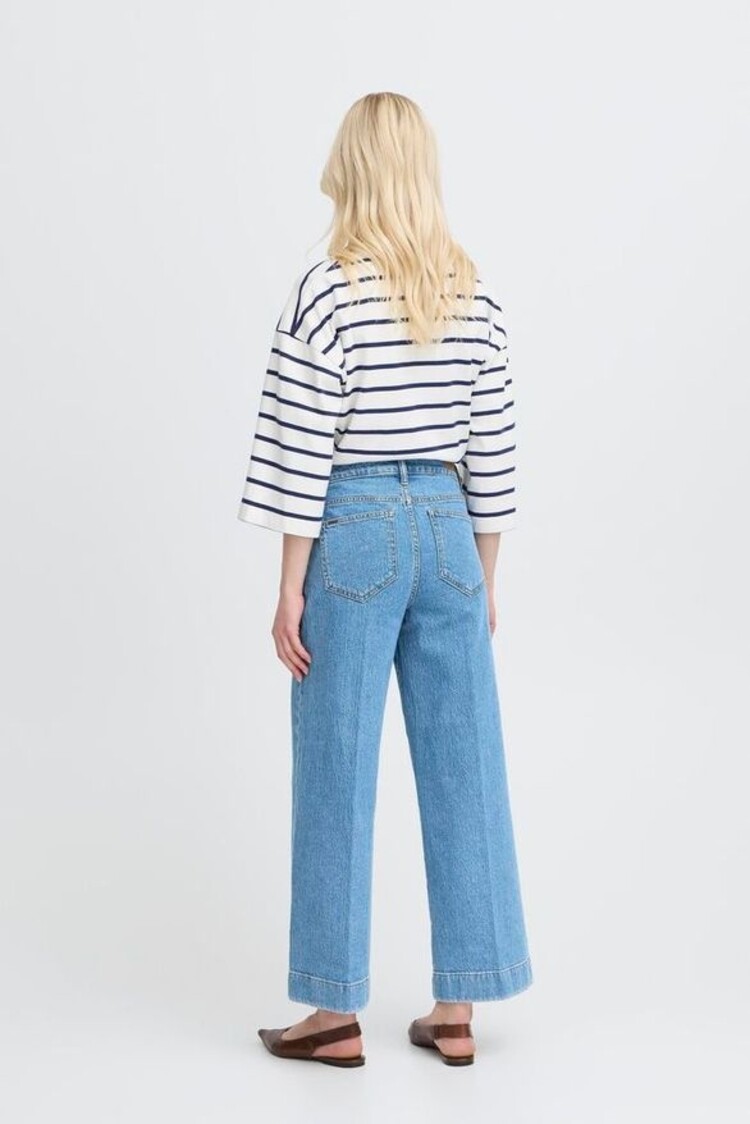 b.young BYKIBINE WIDE JEANS mid blue denim